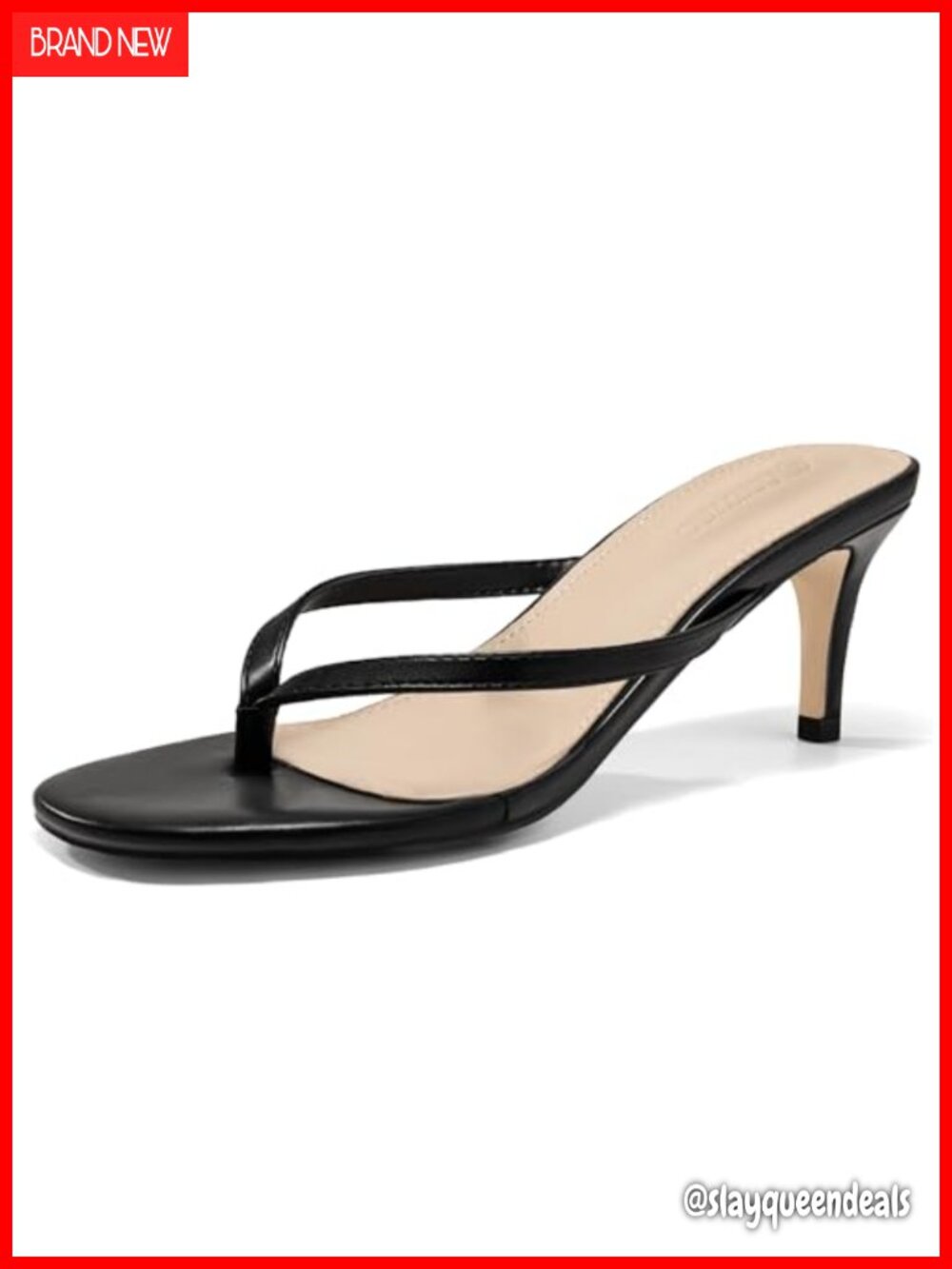 Women's Kitten Heel Sandals Backless Thong Slides Open Toe Strappy Summer